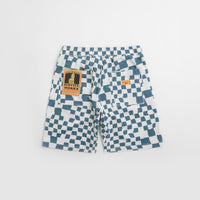 Service Works Printed Chef Shorts in Teal Checker thumbnail