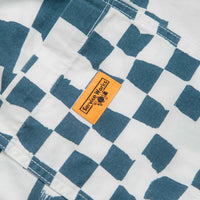 Service Works Printed Chef Shorts in Teal Checker thumbnail