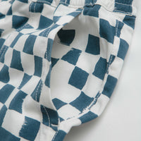 Service Works Printed Chef Shorts in Teal Checker thumbnail