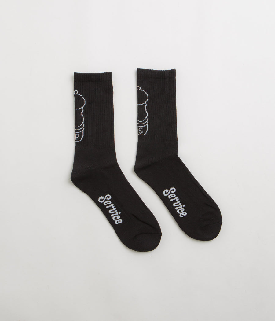 Service Works Salt + Pepper Socks in Black