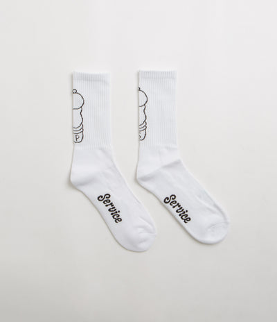 Service Works Salt + Pepper Socks in White