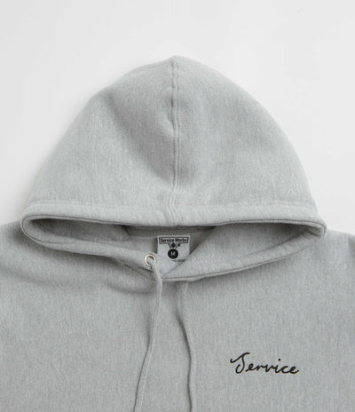 Service Works Script Logo Hoodie in Marl Grey
