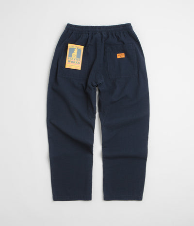 Service Works Seersucker Chef Pants in Dark Navy