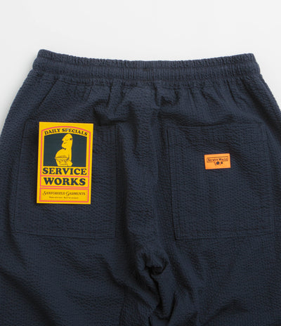 Service Works Seersucker Chef Pants in Dark Navy