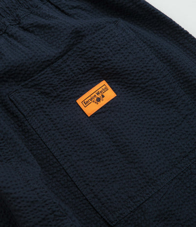 Service Works Seersucker Chef Pants in Dark Navy