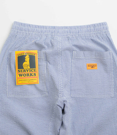 Service Works Seersucker Chef Pants in Navy Stripe