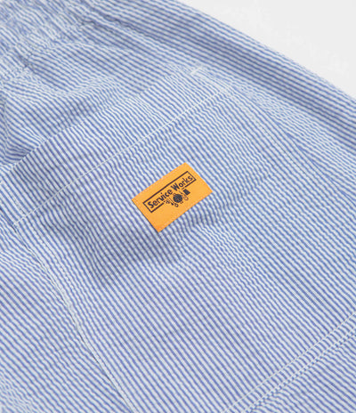 Service Works Seersucker Chef Shorts - Navy Stripe
