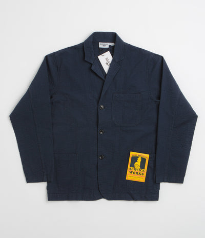 Service Works Seersucker Server Suit Jacket - Dark Navy