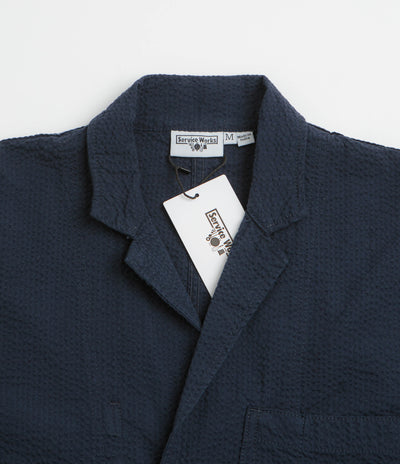 Service Works Seersucker Server Suit Jacket - Dark Navy