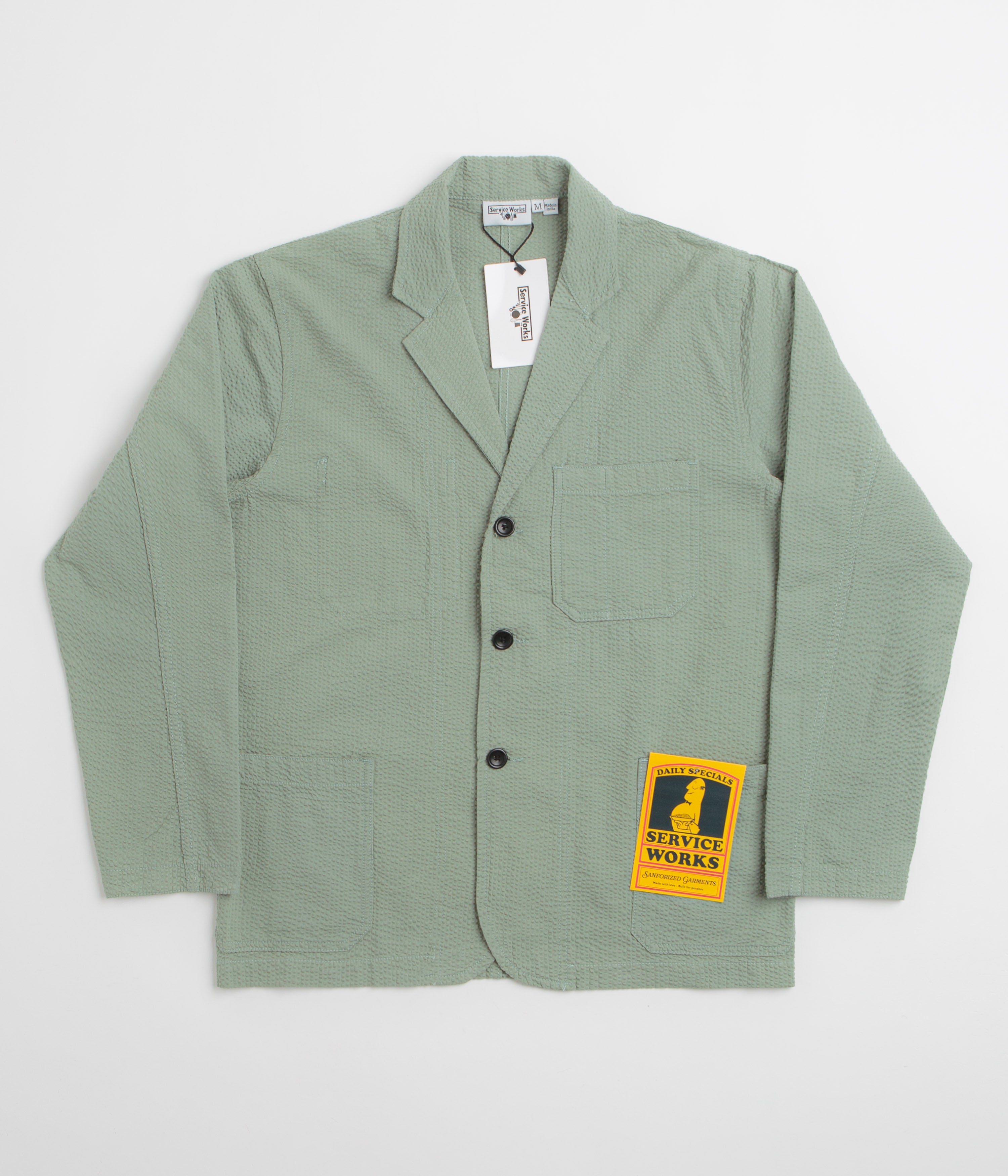 Service Works Seersucker Server Suit Jacket - Sage