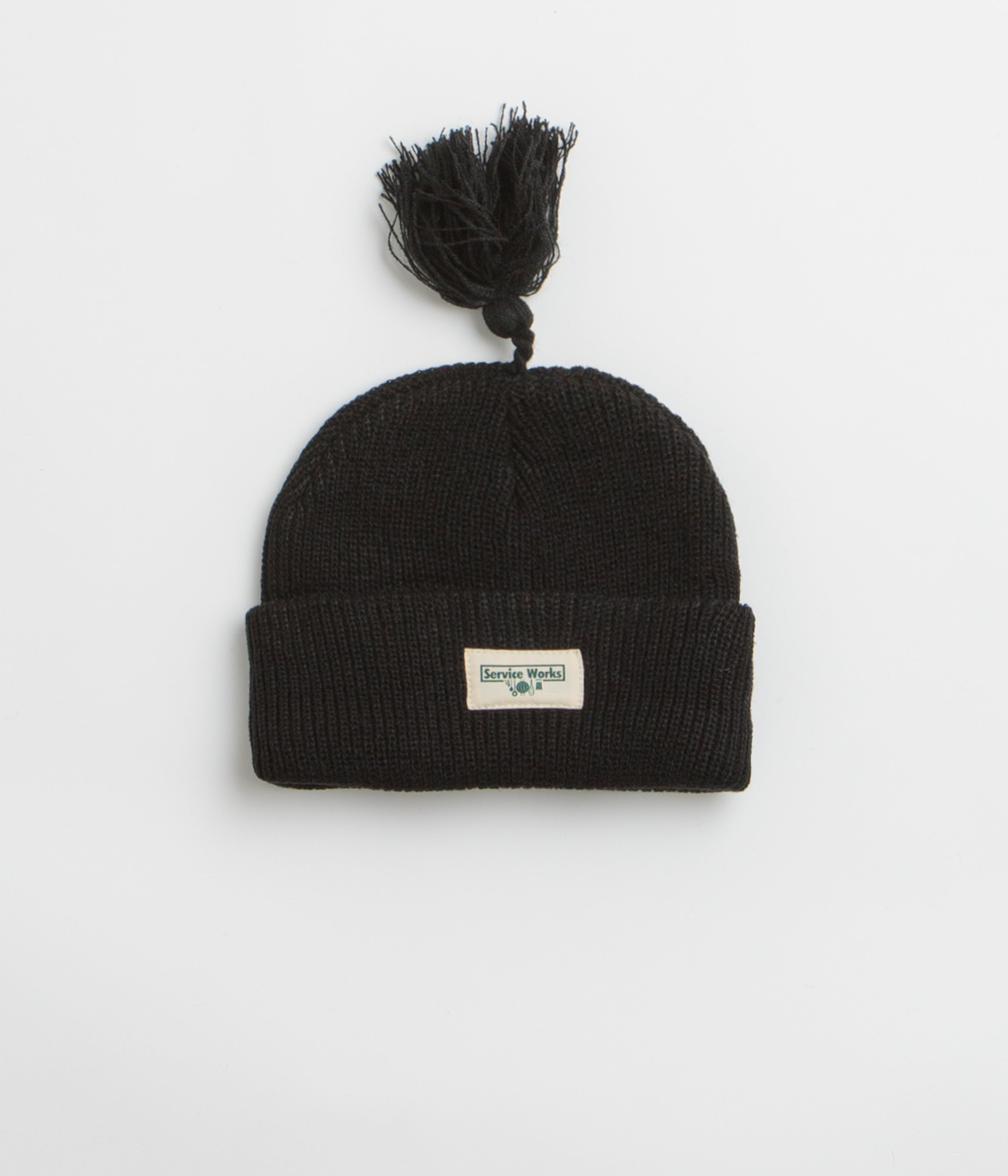 Service Works Tassel Beanie in Black
