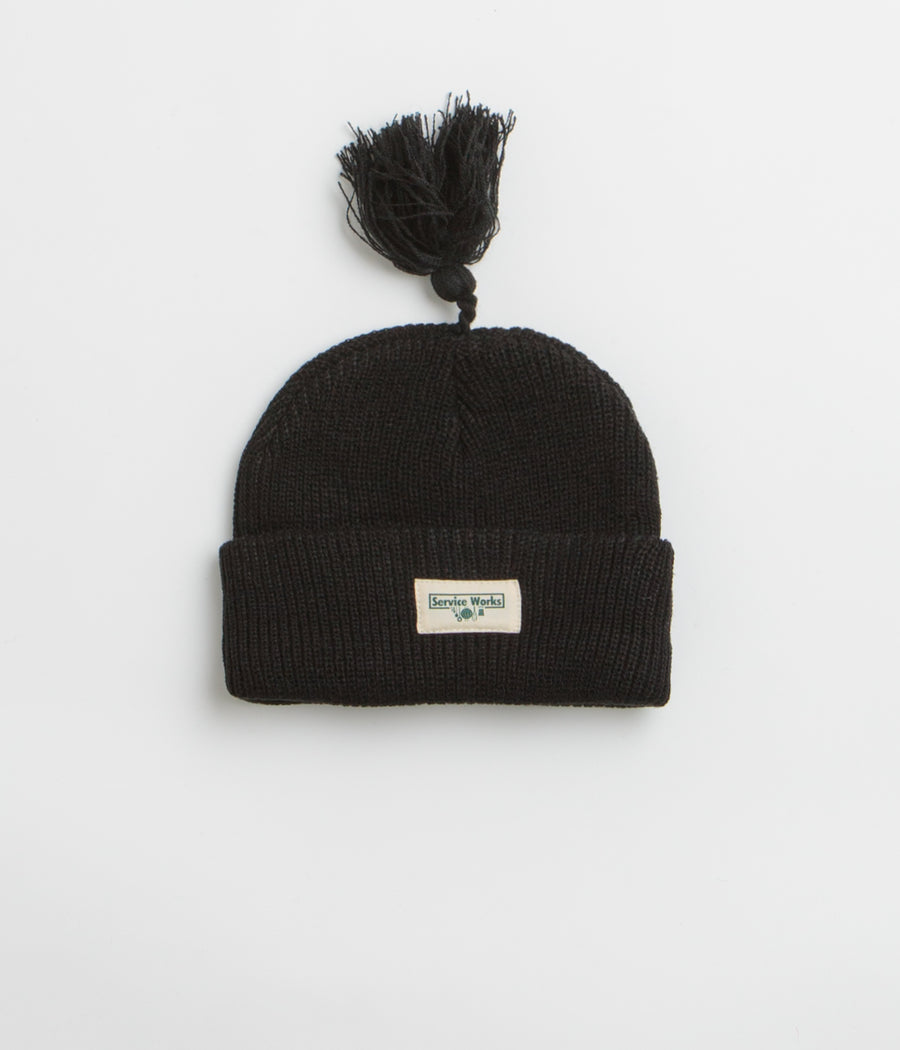 Service Works Tassel Beanie in Black