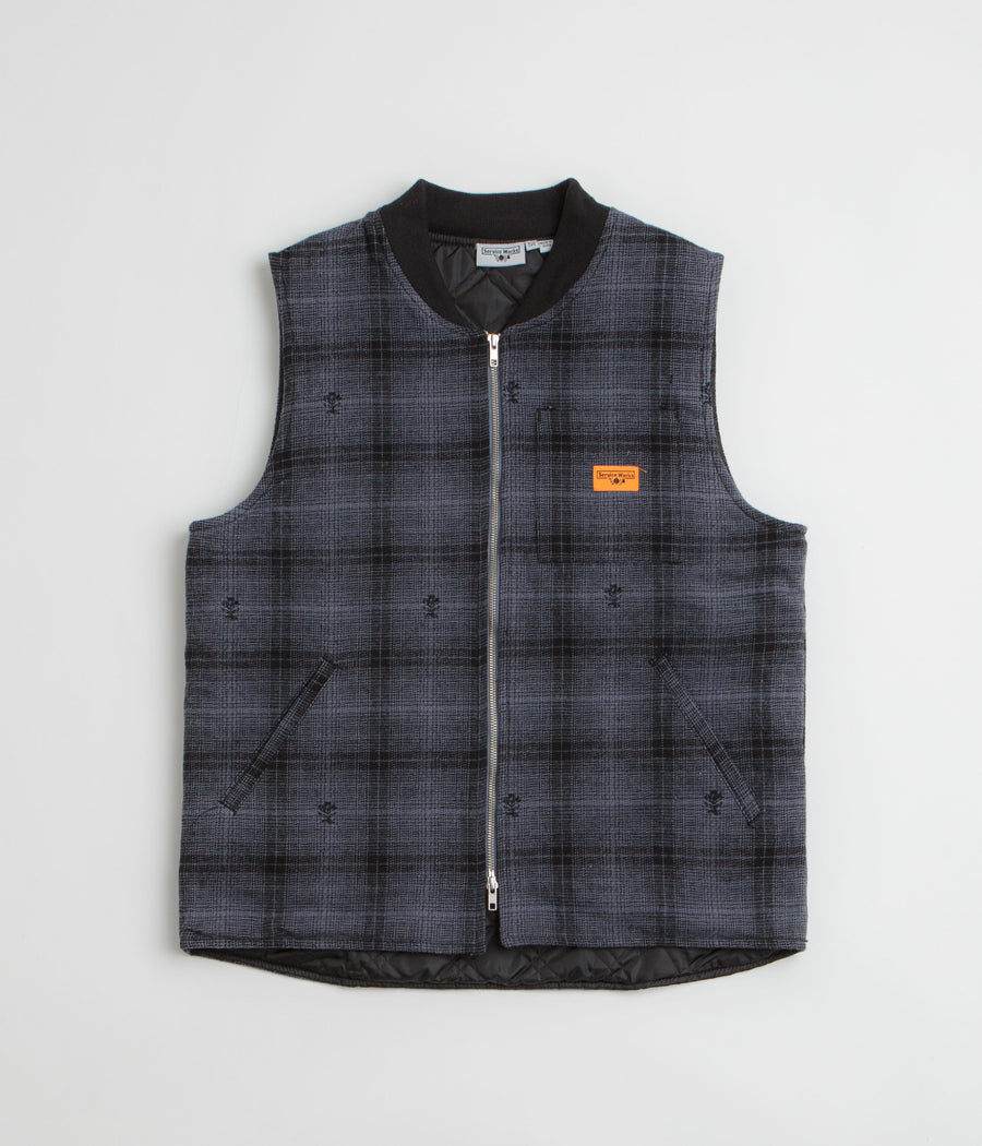 Service Works Thistle Plaid Work Vest in Black