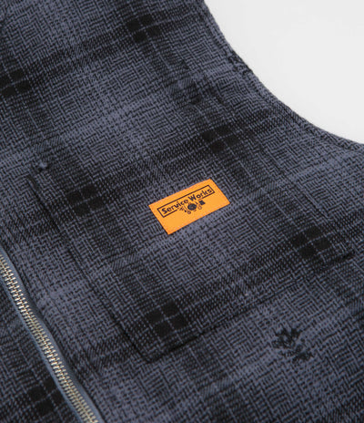 Service Works Thistle Plaid Work Vest - Black