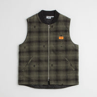Service Works Thistle Plaid Work Vest - Olive thumbnail