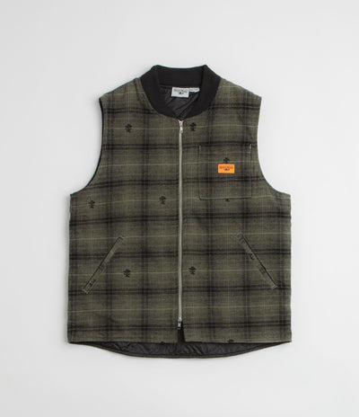 Service Works Thistle Plaid Work Vest - Olive