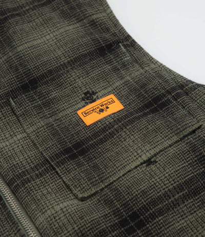 Service Works Thistle Plaid Work Vest - Olive