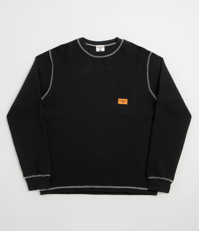 Service Works Waffle Contrast Thermal Long Sleeve T-Shirt - Black / White