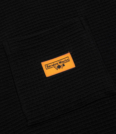 Service Works Waffle Contrast Thermal Long Sleeve T-Shirt - Black / White