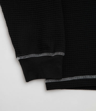 Service Works Waffle Contrast Thermal Long Sleeve T-Shirt - Black / White