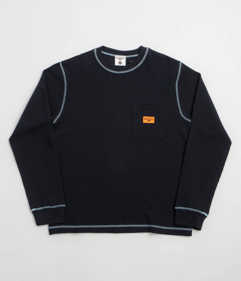 Service Works Waffle Contrast Thermal Long Sleeve T-Shirt - Navy / Blue