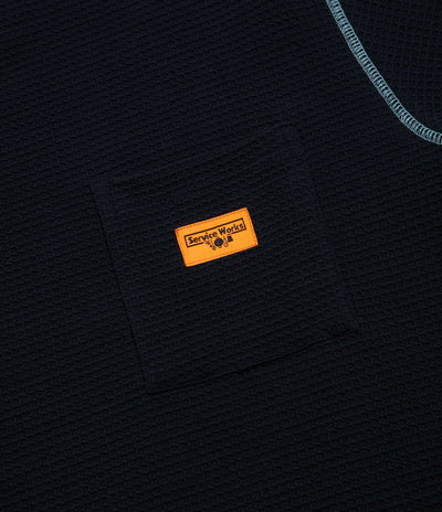 Service Works Waffle Contrast Thermal Long Sleeve T-Shirt - Navy / Blue