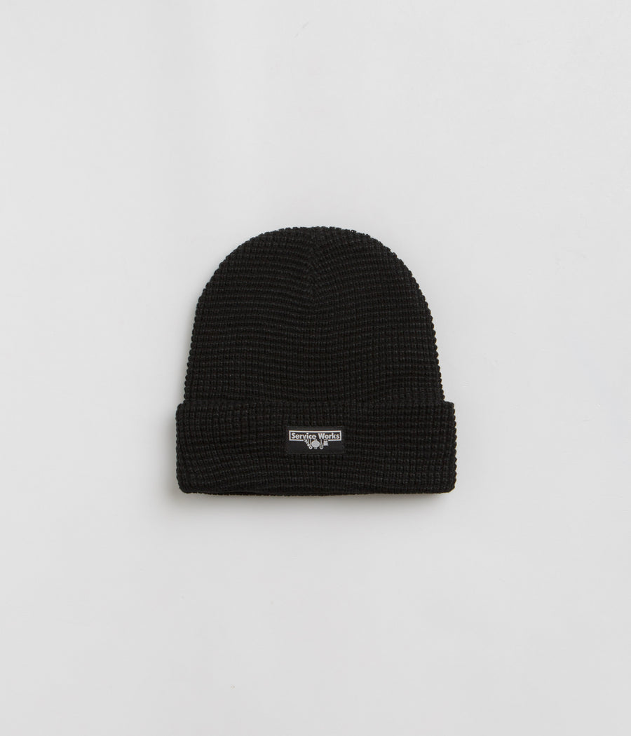 Service Works Waffle Logo Beanie in Black