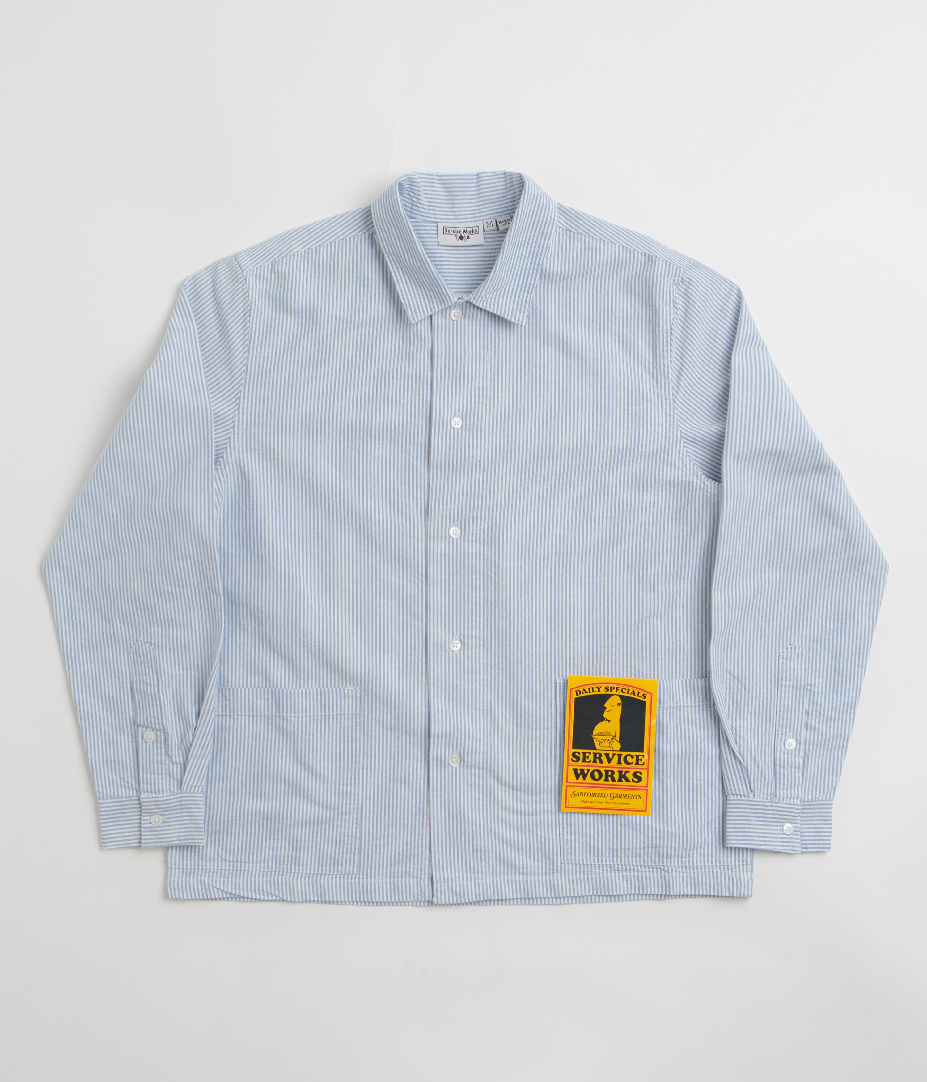 Service Works Waiter Shirt in Oxford Blue Stripe