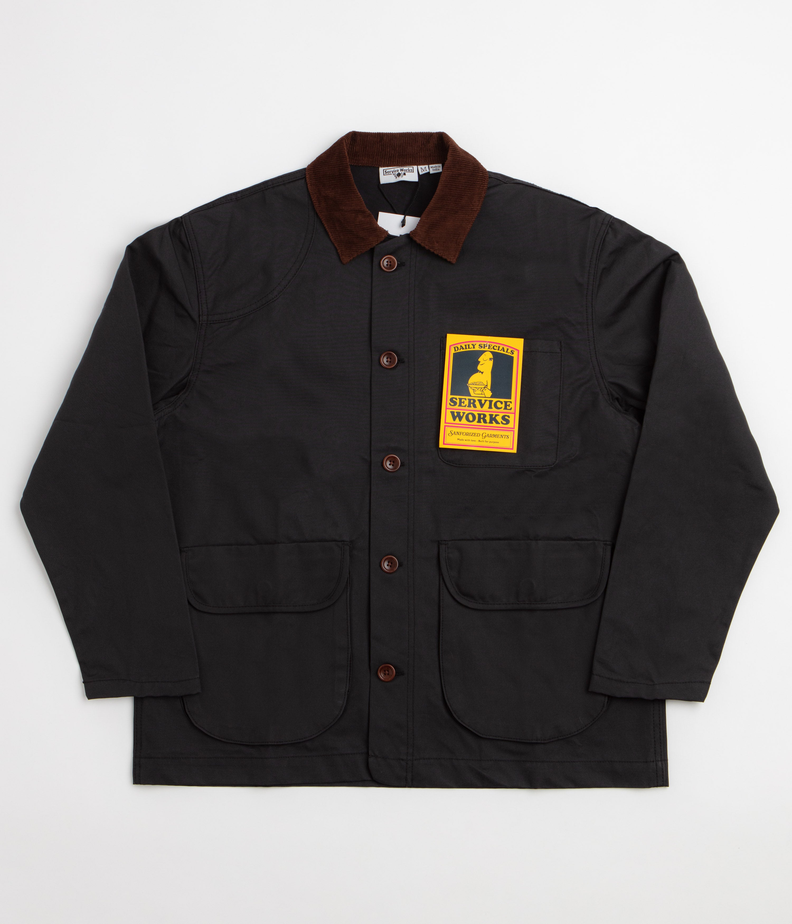 Service Works Waxed Barn Coat - Black