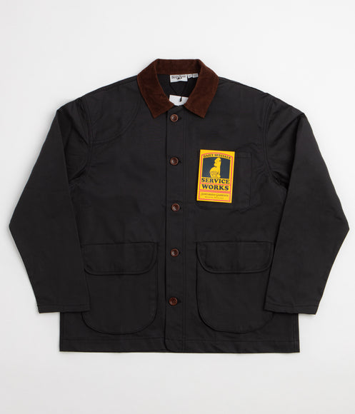 Service Works Waxed Barn Coat - Black