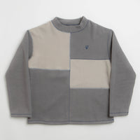 Sexhippies Box Fleece Crewneck Sweatshirt in Light Grey and Charcoal thumbnail