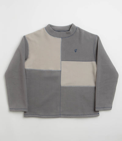 Sexhippies Box Fleece Crewneck Sweatshirt in Light Grey and Charcoal