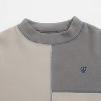 Sexhippies Box Fleece Crewneck Sweatshirt in Light Grey and Charcoal thumbnail