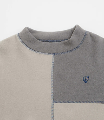 Sexhippies Box Fleece Crewneck Sweatshirt in Light Grey and Charcoal