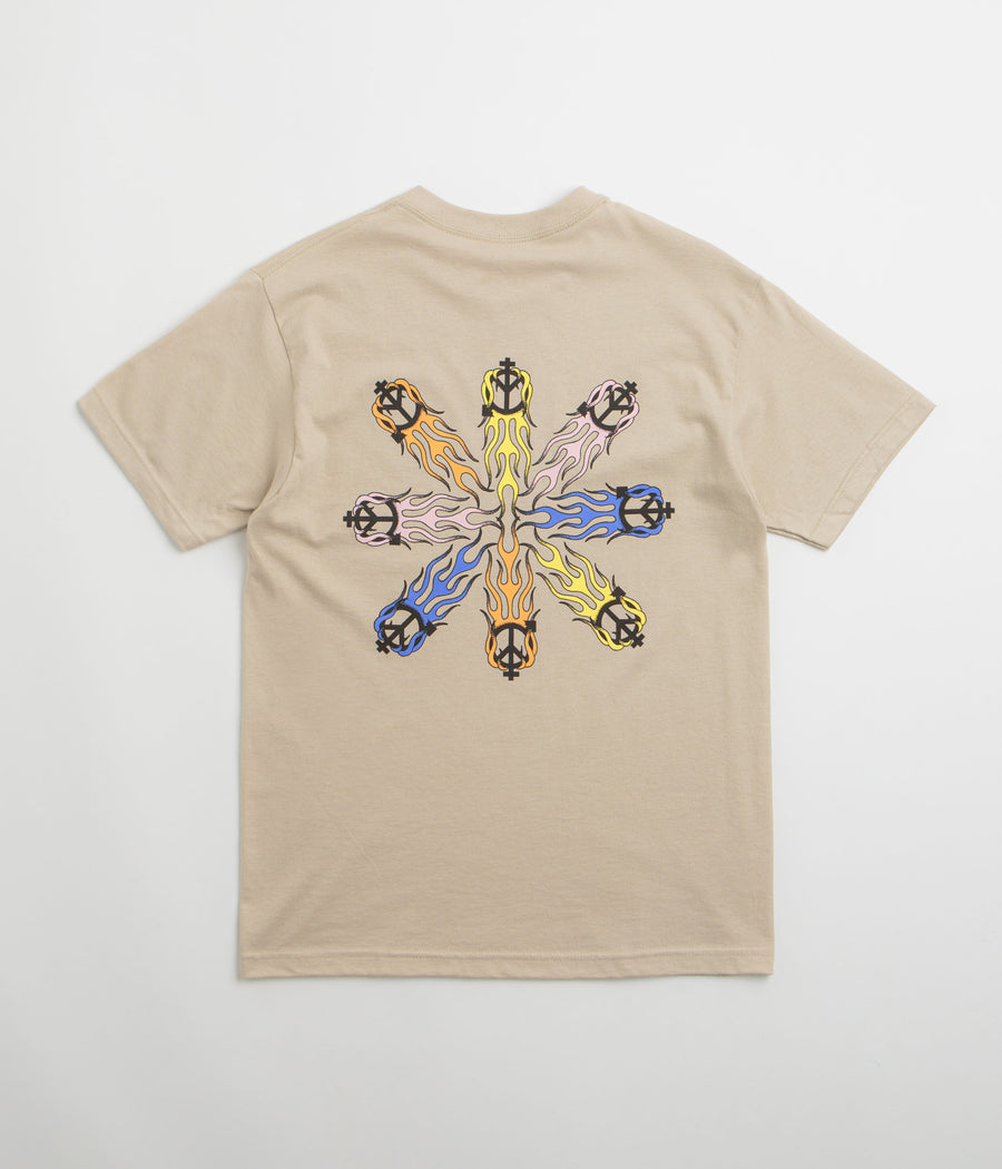 Sexhippies Flame Circle T-Shirt in Sand
