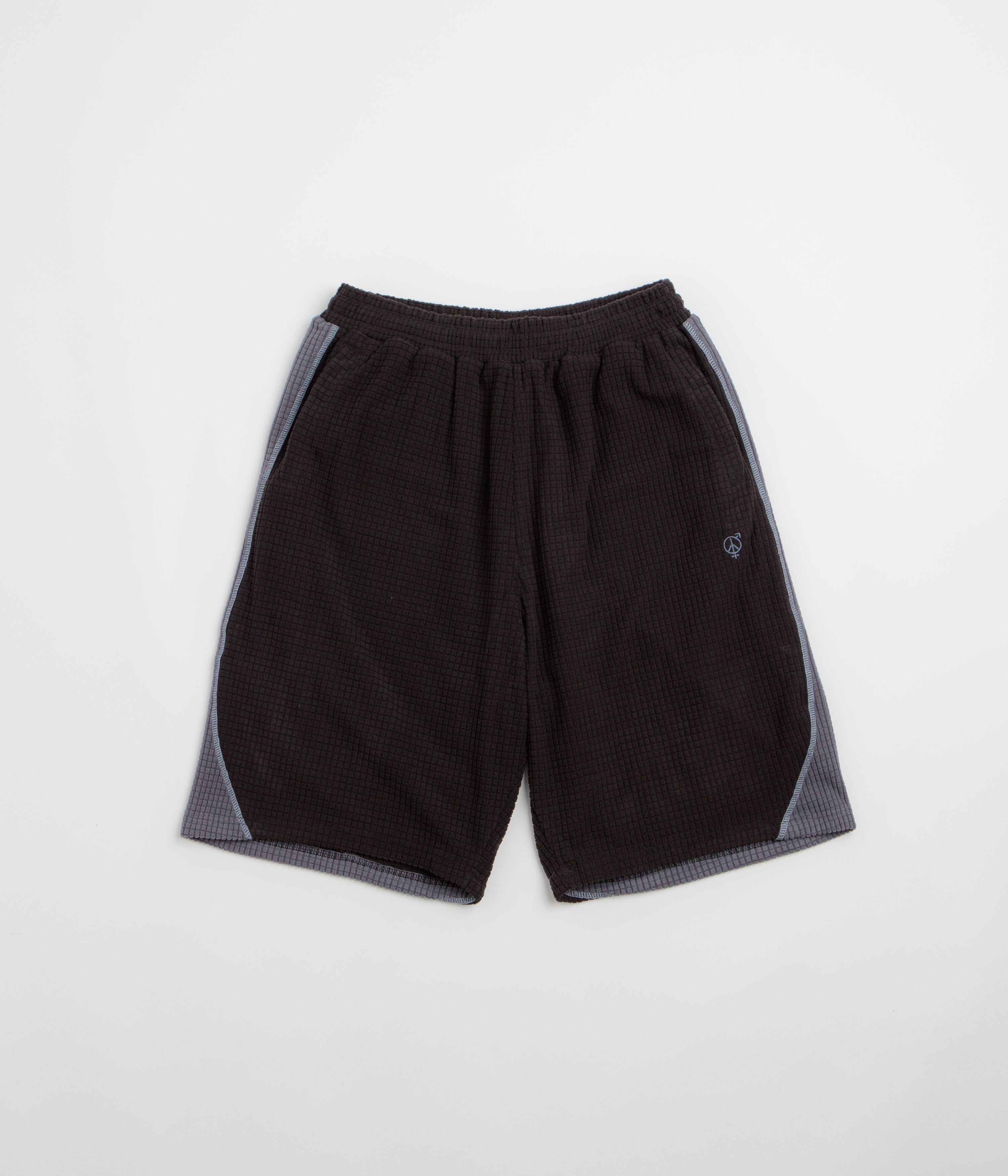 Sexhippies Grid Fleece Shorts - Black / Silver