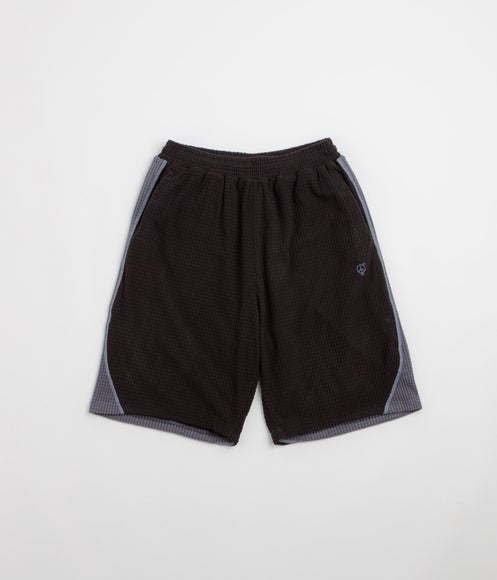 Sexhippies Grid Fleece Shorts - Black / Silver