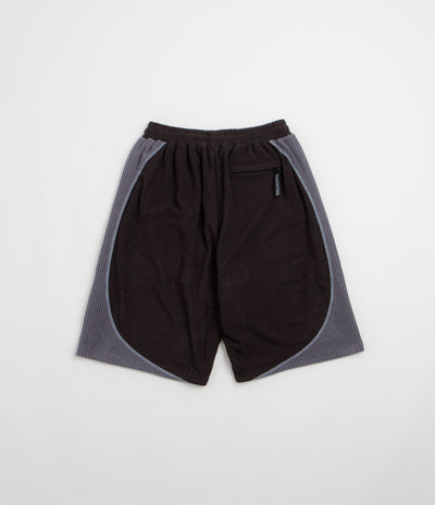 Sexhippies Grid Fleece Shorts - Black / Silver
