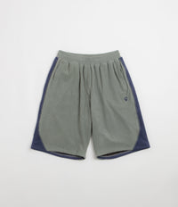 Sexhippies Grid Fleece Shorts in Sage and Navy