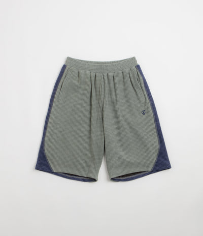Sexhippies Grid Fleece Shorts - Sage / Navy