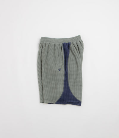 Sexhippies Grid Fleece Shorts - Sage / Navy