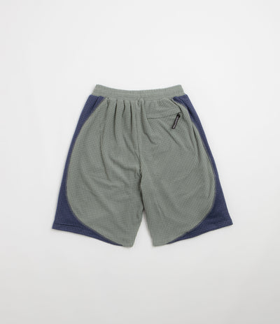 Sexhippies Grid Fleece Shorts - Sage / Navy
