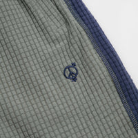 Sexhippies Grid Fleece Shorts - Sage / Navy thumbnail