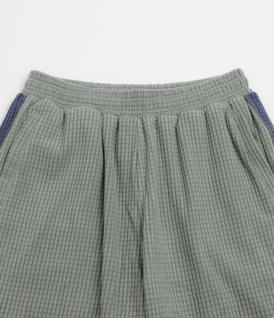 Sexhippies Grid Fleece Shorts - Sage / Navy