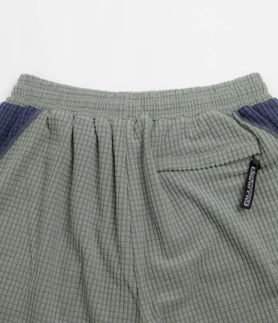Sexhippies Grid Fleece Shorts - Sage / Navy