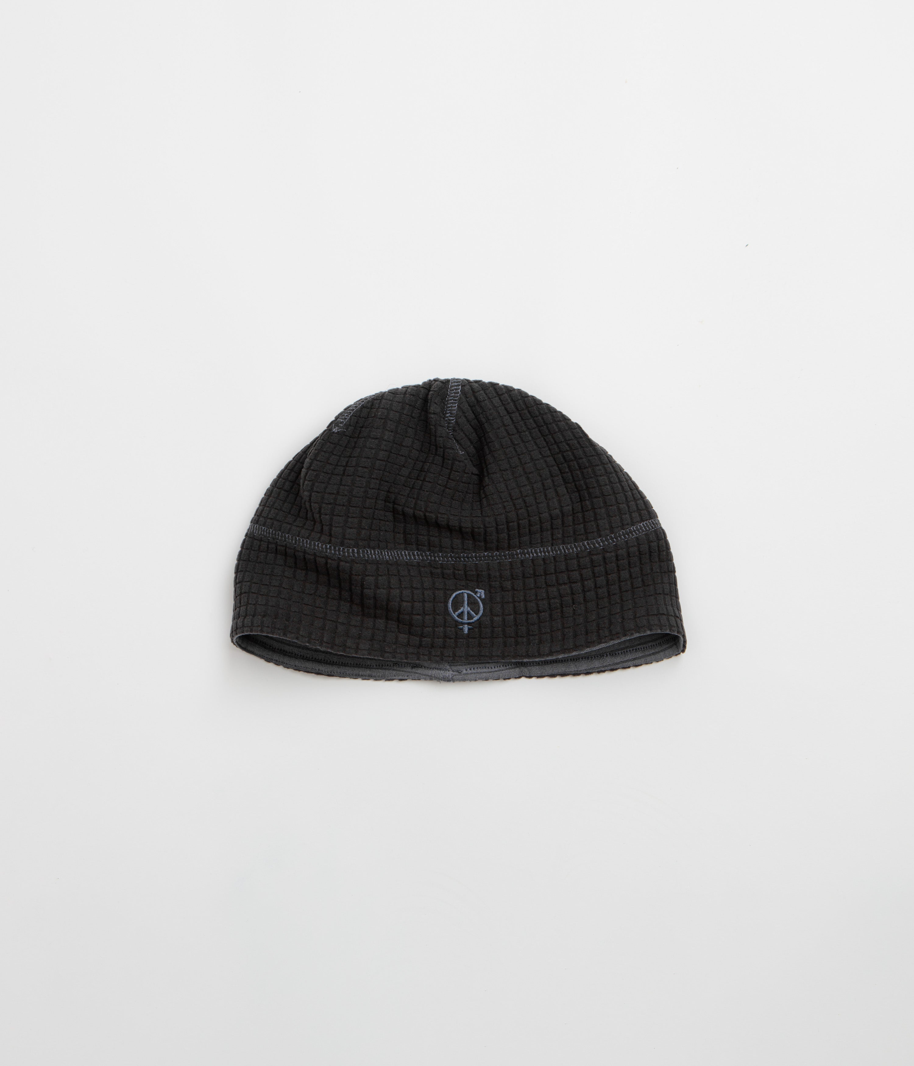 Sexhippies Reversible Grid Fleece Beanie - Black / Mid Grey