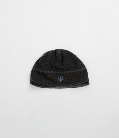 Sexhippies Reversible Grid Fleece Beanie - Black / Mid Grey