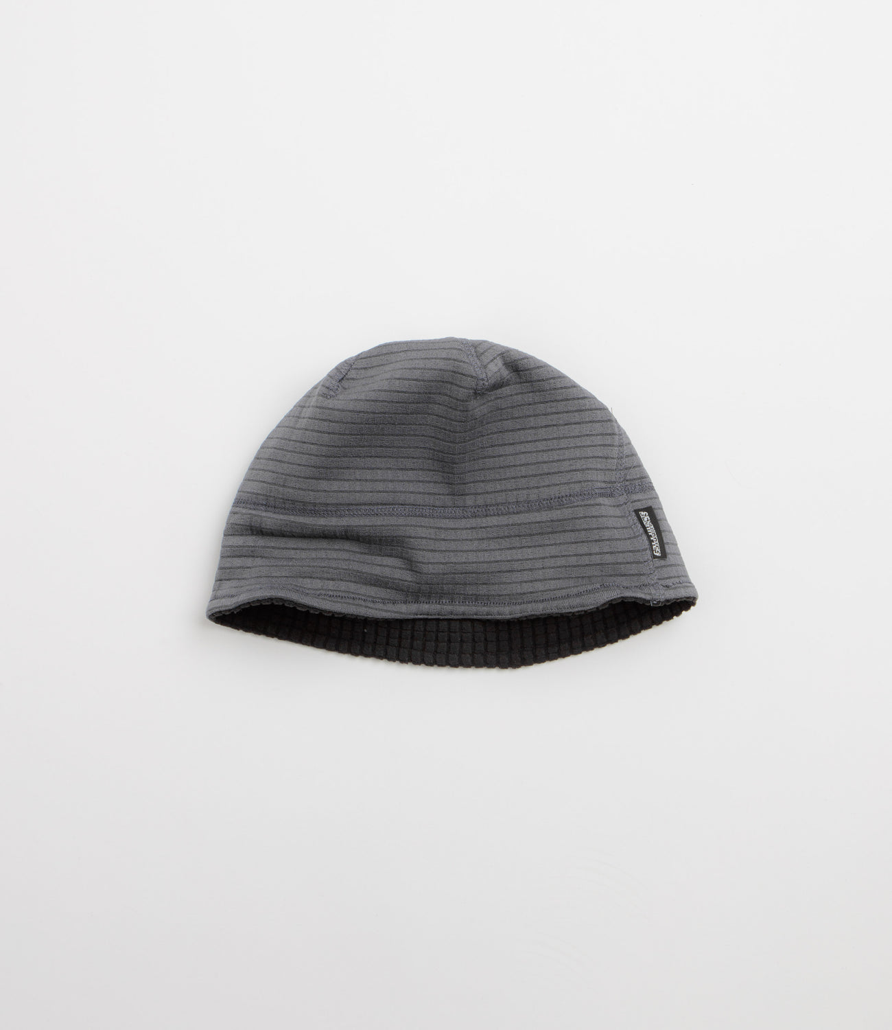 Sexhippies Reversible Grid Fleece Beanie - Black / Mid Grey | flatspot