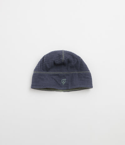 Sexhippies Reversible Grid Fleece Beanie - Navy / Sage