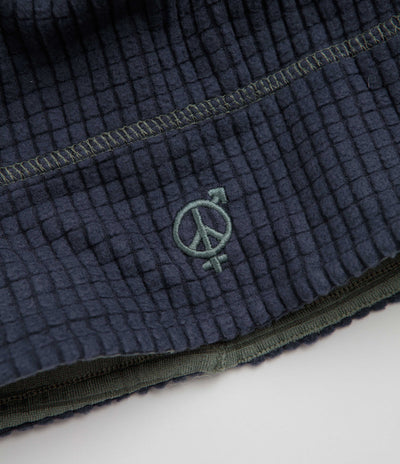 Sexhippies Reversible Grid Fleece Beanie - Navy / Sage